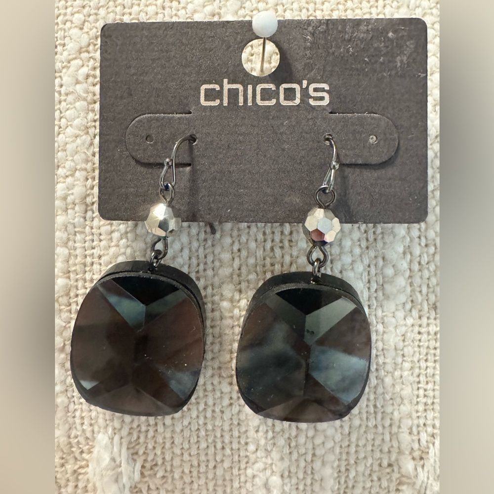 0237-Chico's Black Earrings‎